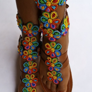 Multicolor African beaded sandals