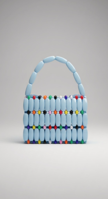The Candy Confetti Mini African Handmade Bag blue